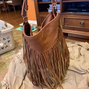 Hobo light brown fringe bag